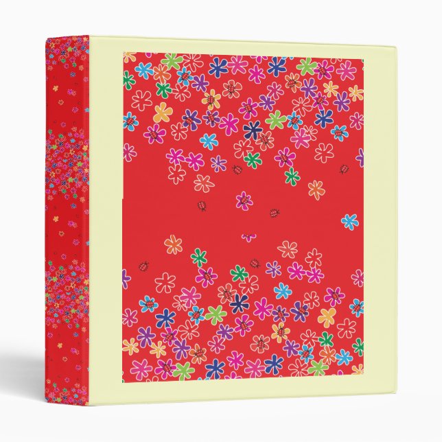 Retro Ladybugs & Flowers Binder (Front/Spine)