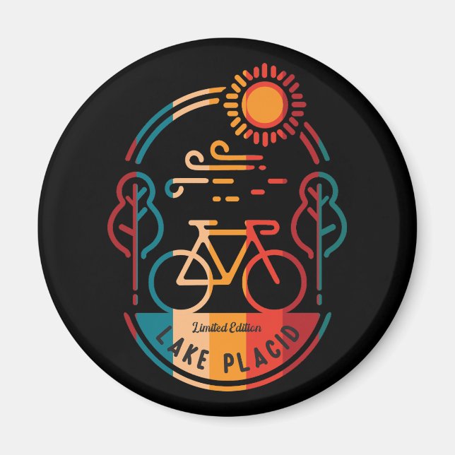 Retro Lake Placid Bike Trail Magnet (Front)