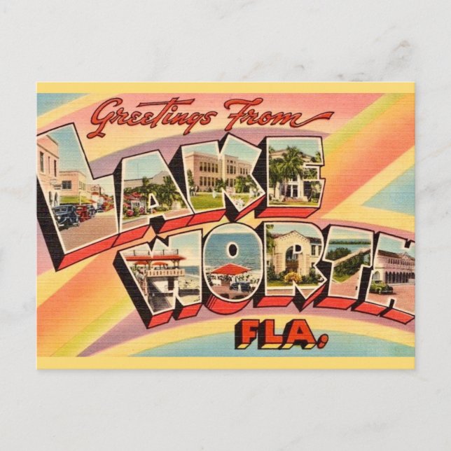 Retro Lake Worth Florida Postcard (Front)