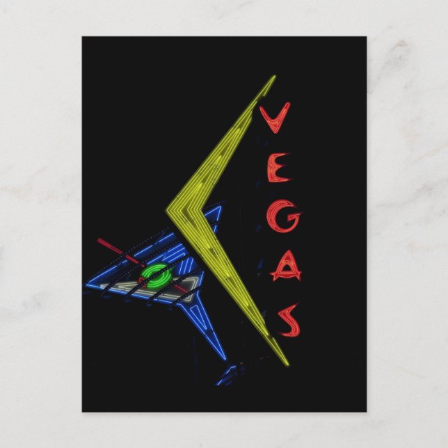 Retro Las Vegas Neon Sign  vintage travel Postcard (Front)