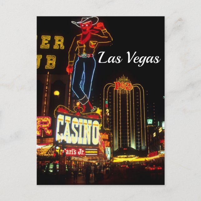 Retro Las Vegas Neon Signs vintage travel Postcard (Front)