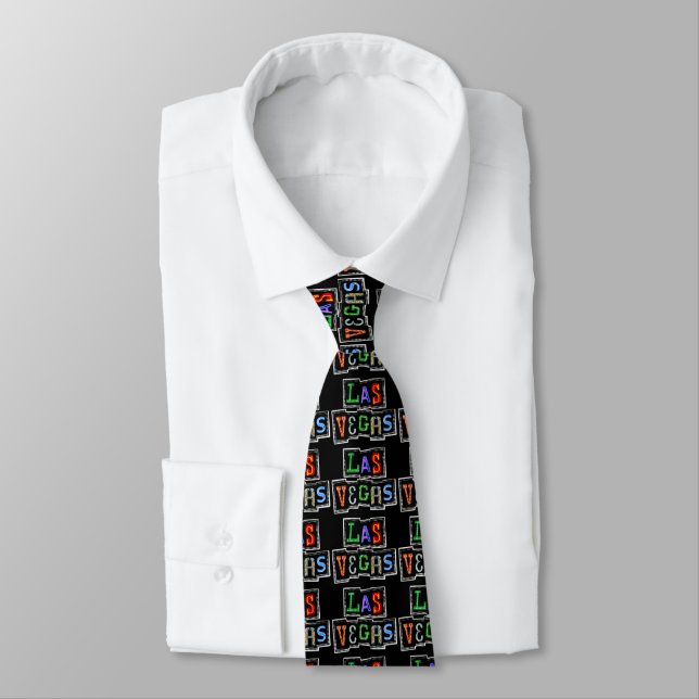 Retro Las Vegas Neon Tie (Tied)