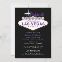 Retro Las Vegas Sign Bachelorette Party Invitation