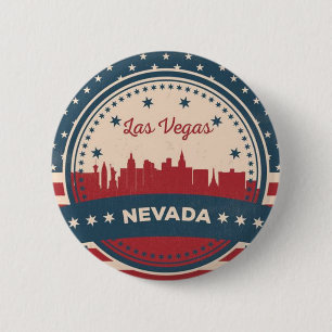 Retro Las Vegas Skyline 2 Inch Round Button