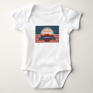 Retro Las Vegas Skyline Baby Bodysuit