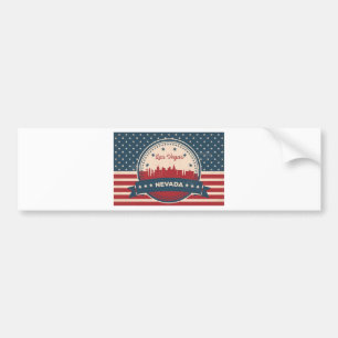 Retro Las Vegas Skyline Bumper Sticker