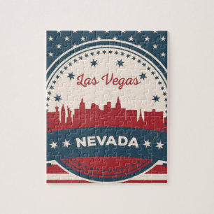 Retro Las Vegas Skyline Jigsaw Puzzle