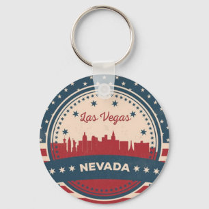 Retro Las Vegas Skyline Keychain