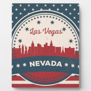 Retro Las Vegas Skyline Plaque