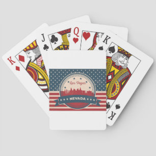 Retro Las Vegas Skyline Playing Cards