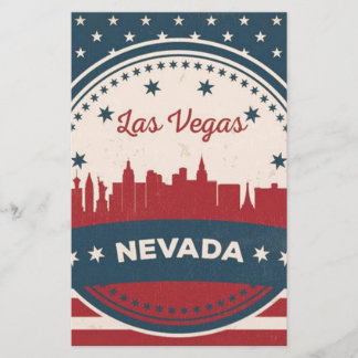 Retro Las Vegas Skyline Stationery