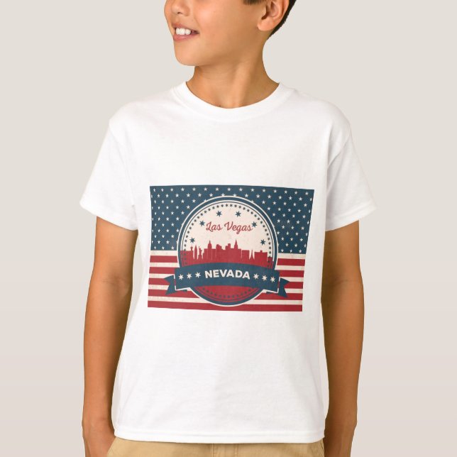 Retro Las Vegas Skyline T-Shirt (Front)