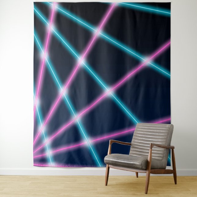 Retro Laser Photo School Portrait Backdrop 80s 90s Tapestry (In Situ)