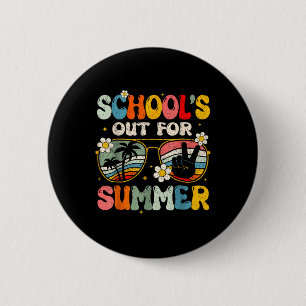 Retro Last Day Of School Schools Out For Summer Te 2 Inch Round Button
