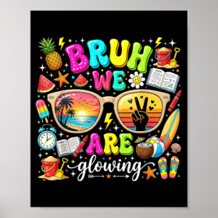 Retro Last Day of School Summer Beach Party Sun Poster