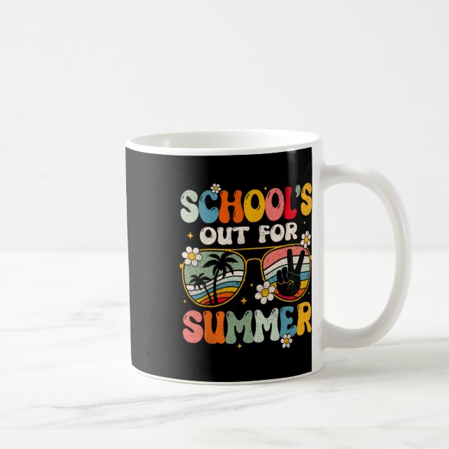 Retro Last Day Of School's Out For Summer Teacher  Coffee Mug (Right)