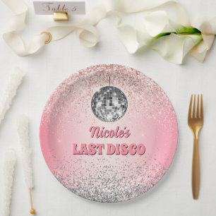 Retro Last Disco Bachelorette Custom Paper Plate