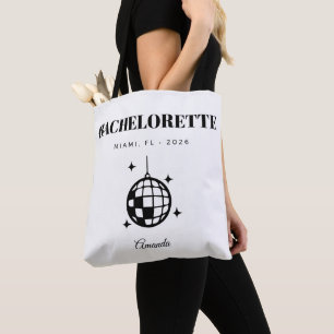 Retro Last Disco Bachelorette Party Custom Name Tote Bag