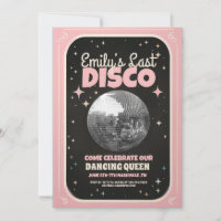 Retro Last Disco Bachelorette Weekend Invitation