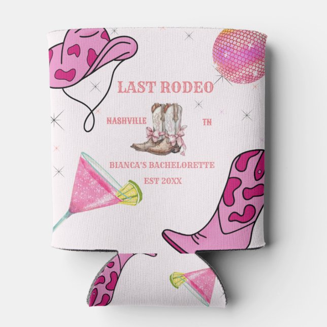 Retro Last Rodeo Cowgirl Western Bachelorette  Can Cooler (Back)