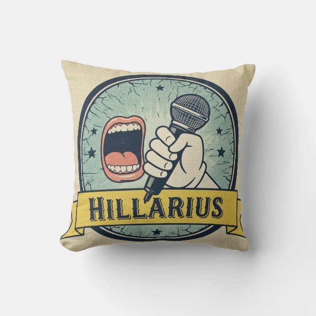  Retro Laugh Riot Throw Pillow (Front)