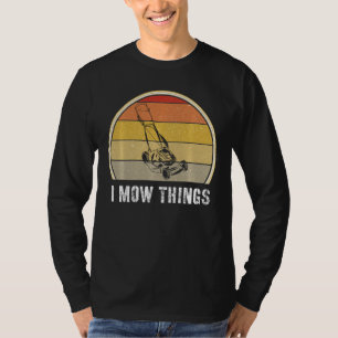 Retro Lawn Mowing For Men Landscaping Mower Gras T-Shirt