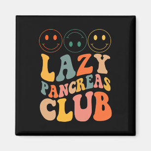 Retro Lazy Pancreas Club Type-1 Diabetes Awareness Magnet