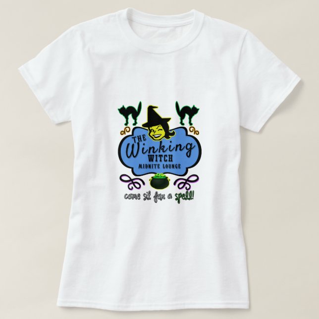 Rétro Le T-Shirt Winking Witch Lounge (Design devant)