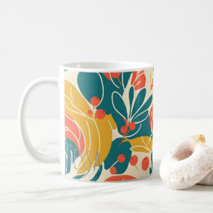 Retro Leaf and Berry Botanical Art Coffee Mug