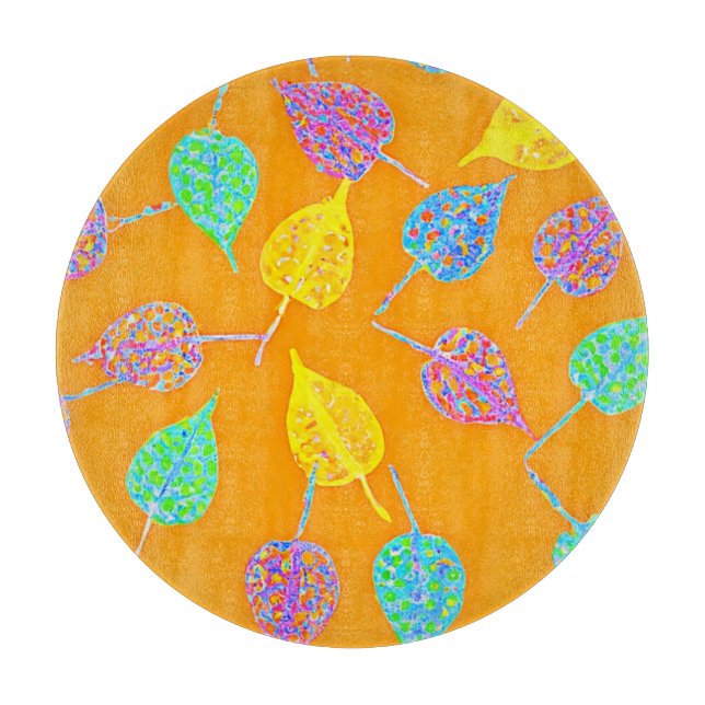 Retro Leaf Pattern Cutting Board (Front)