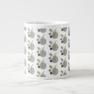 Retro Leaf Pattern Large Coffee Mug
