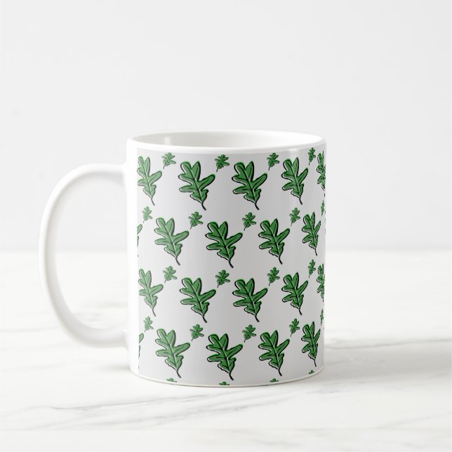 Retro Leaf Print Coffee Mug (Left)
