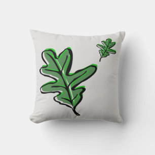 Retro Leaf Print Throw Pillow