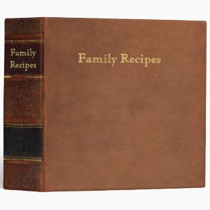 Retro leather look: Antique family recipes Binder
