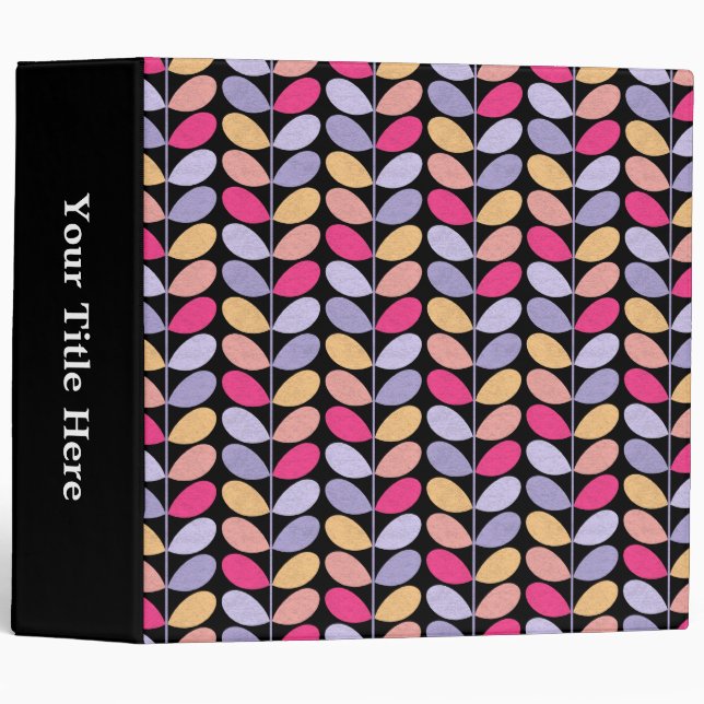 Retro Leaves - Black Binder (Front/Spine)