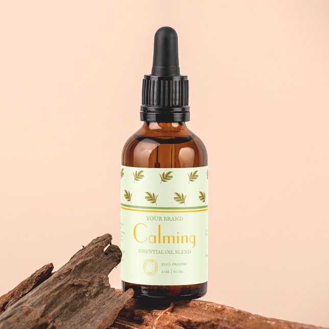 Retro Leaves Cosmetics DIY Dropper Bottle Label  (Creator Uploaded)