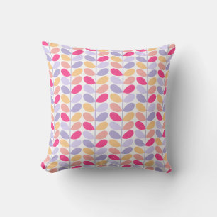 Retro Leaves Throw Pillow