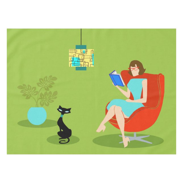 Retro Lecture femme nappe (Devant (Horizontal))