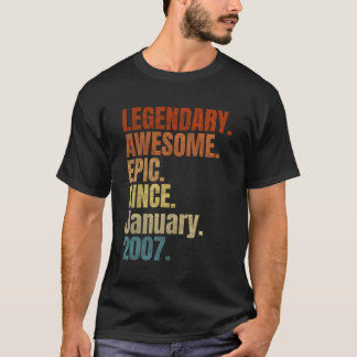 Retro Legendary Since January 2007 T Shirt 12 Year