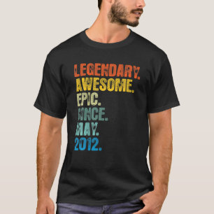 Retro Legendary Since May 2012 T 10 Years Old T-Shirt