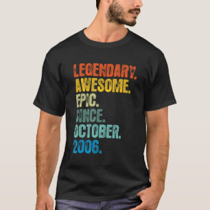 Retro Legendary Since October 2006  16 Years Old T-Shirt