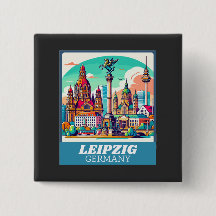 Retro Leipzig Skyline 