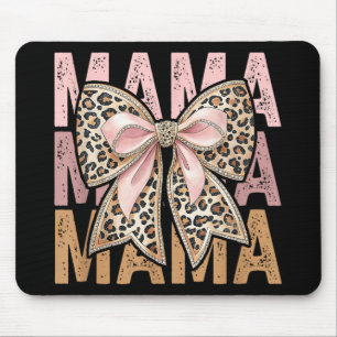 Retro Leopard Mama,cute Mom Retro Coquette Bow Mot Mouse Pad