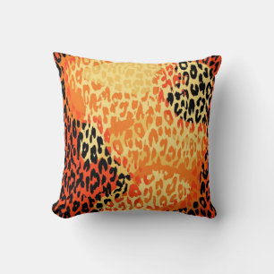 Retro Leopard Print and Modern Design Throw Pillow