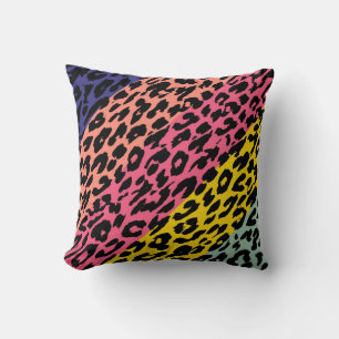 Retro Leopard Print Skin Stripe Pattern 2 Throw Pillow