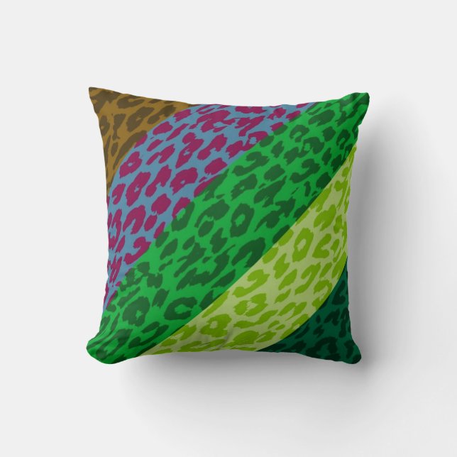 Retro Leopard Print Skin Stripe Pattern 5 Throw Pillow (Front)