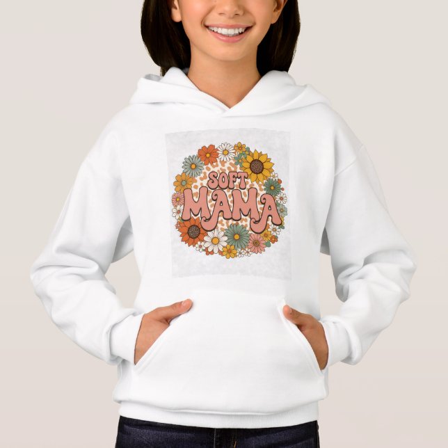Retro Leopard Print "Soft Mama" Floral Graphic Des (Front)
