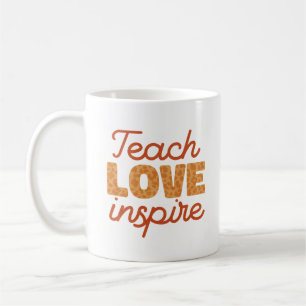 Retro Leopard Teach Love Inspire Art Coffee Mug