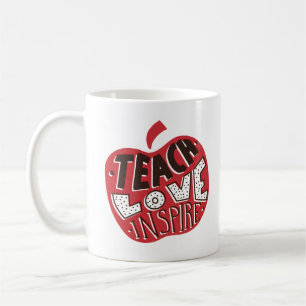 Retro Leopard Teach Love Inspire Art Coffee Mug