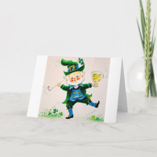Retro Leprechaun, Pipe & Beer St. Patrick's Day Card